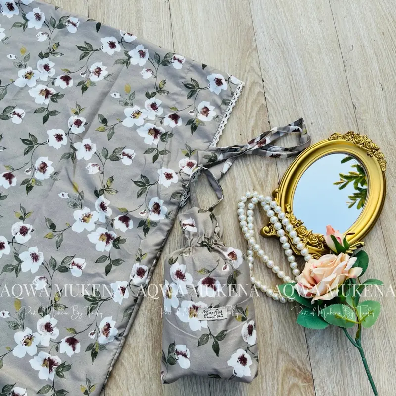 Mukena Catalya Series By Mukena by Taufiq | Mukena Traveling Pouch Motif | Mukena 2in1 Resleting 1