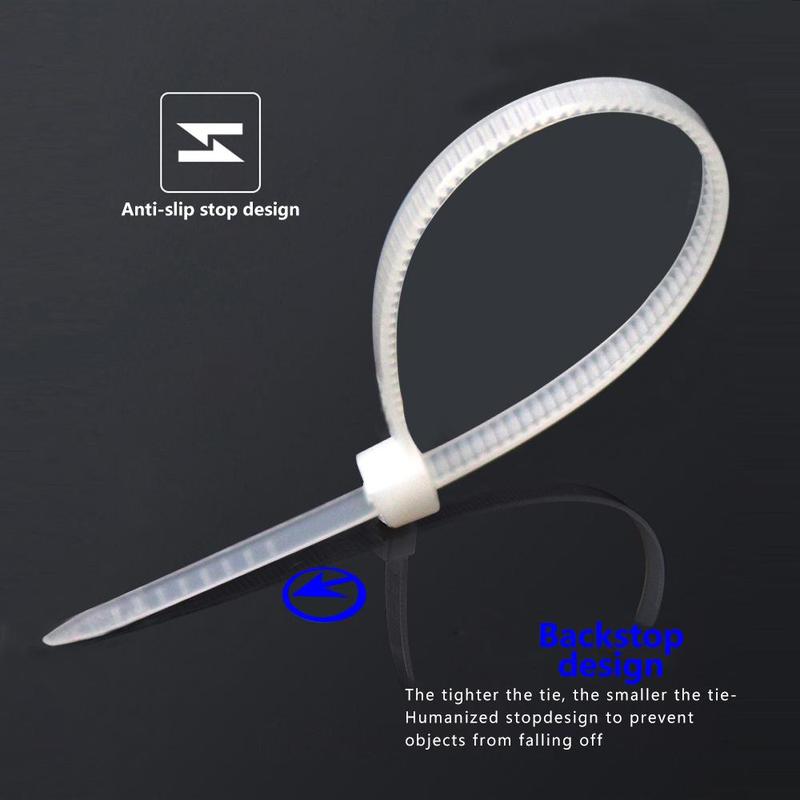 4 Inch Cable Zip Ties, Heavy Duty Durable Self-locking Wire Ties, 18lbs Tensile Strength Cable Zip Ties for Home, Garden, Garage, Workshop 2