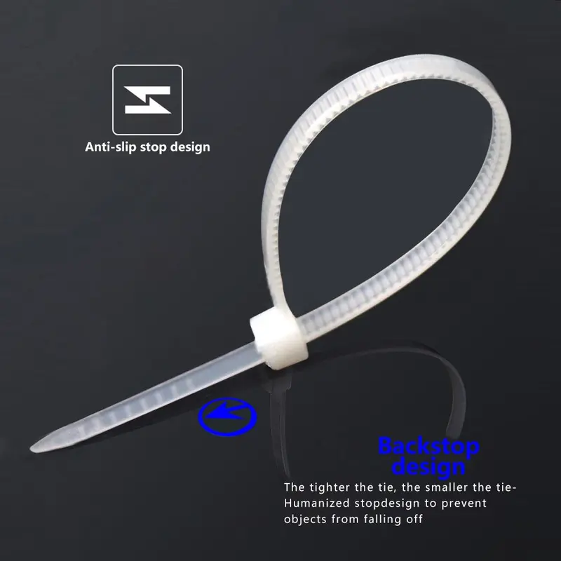 4 Inch Cable Zip Ties, Heavy Duty Durable Self-locking Wire Ties, 18lbs Tensile Strength Cable Zip Ties for Home, Garden, Garage, Workshop 2