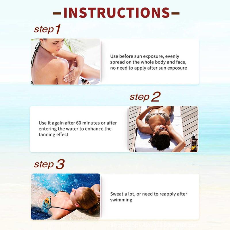 Product Introduction of Tanning Cream Tanning Oil Sun Free Body Lotion Wheat Boost Black Oil Bronzer Sunscreen 30