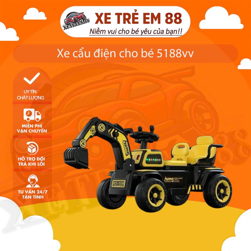 Xe cẩu điện đôi 2 chỗ ngồi loại to có điều khiển cần múc cho bé 5188 Đồ Chơi Xe Đạp Toys Chòi Chân