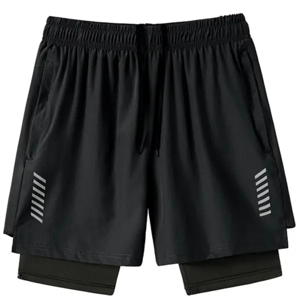 RUN SHORTS 2in1 Men's sports Dri-Fit shorts with cycling Taslan shorts pocket with zipper