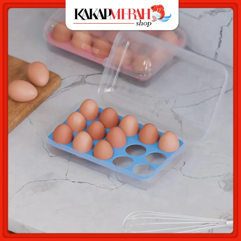 Box Telur 15 Lubang Penyimpanan Telur Kotak Organizer Storage Kulkas Wadah Telor Plastik Tebal 2