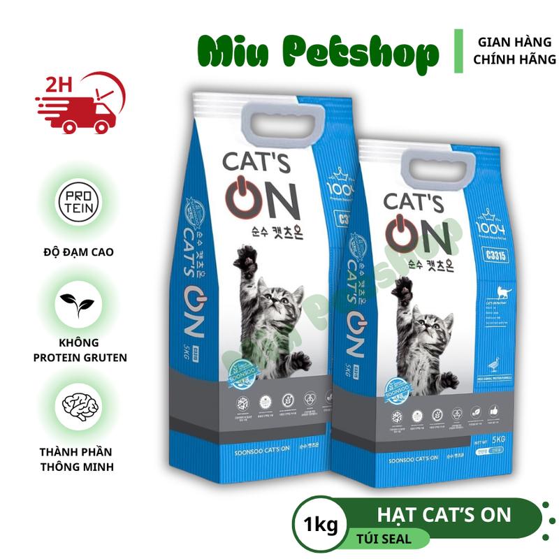 Hạt cho mèo Cats On Chi.a Túi 1kg Hạt cho mèo mọi lứa tuổi Cat On xuất xứ Hàn Quốc Thức ăn mèo con Cats On Túi 1kg