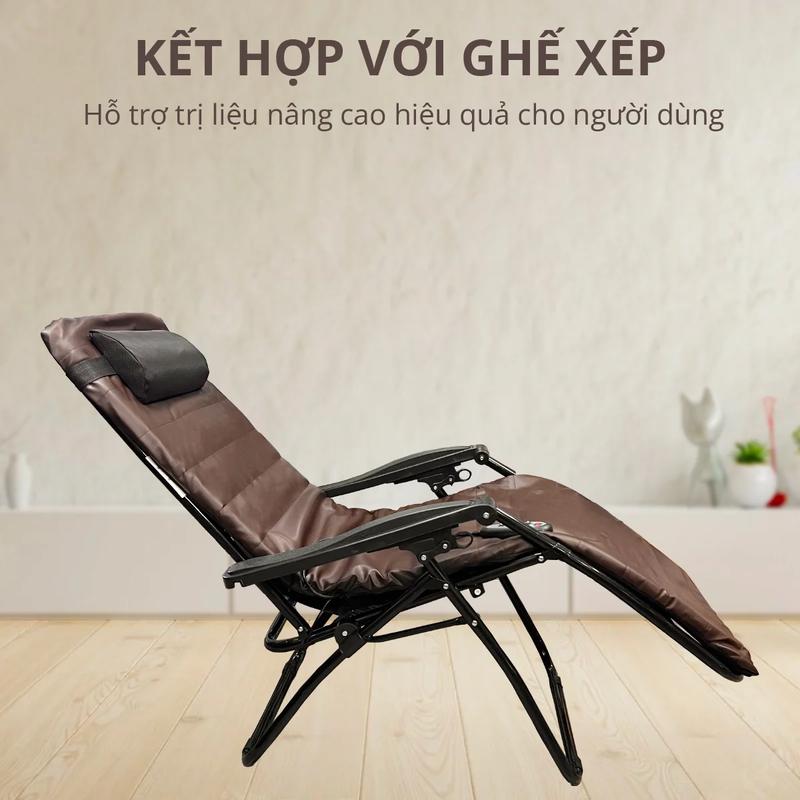 Nệm massage da màu nâu Kachi MK339 kết hợp được ghế thư giãn massage, sofa, giường, sàn nhà, ghế văn phòng Máy Massage ht  massager ghế  nằm dụng  cụ ghế  mát mat