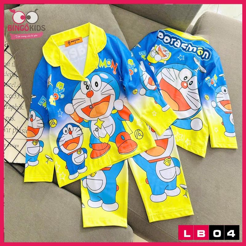 Đồ bộ mặc ngủ bé trai pijama tay dài quần dài chất thun lạnh 3D họa tiết hoạt hình labubu, capybara,  xe hơi