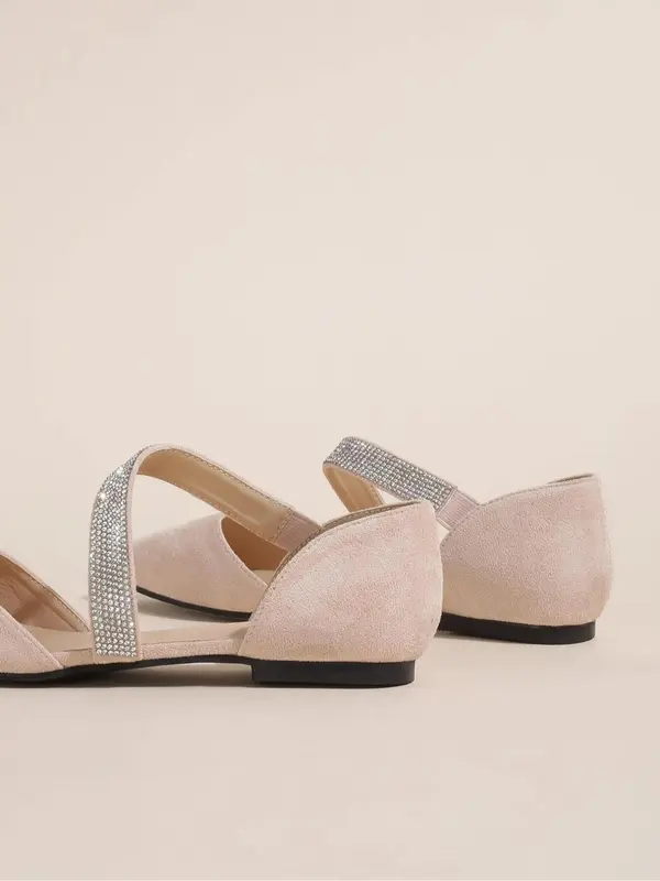 Women's Fashionable Rhinestone Decorated Pointed Toe Flat Shoes, Elegant Casual Slip on Shoes for Party, Daily Clothing Decor for Women & Girls, Footwear 6