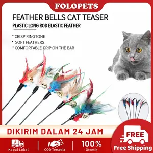 FOLOPETS Tongkat Tikus Mainan kucing Bulu Warna Stick Interaktif Cat Toys Mainan Hewan baju kucing celengan aesthetic meongmeong kucing mainan tikus
