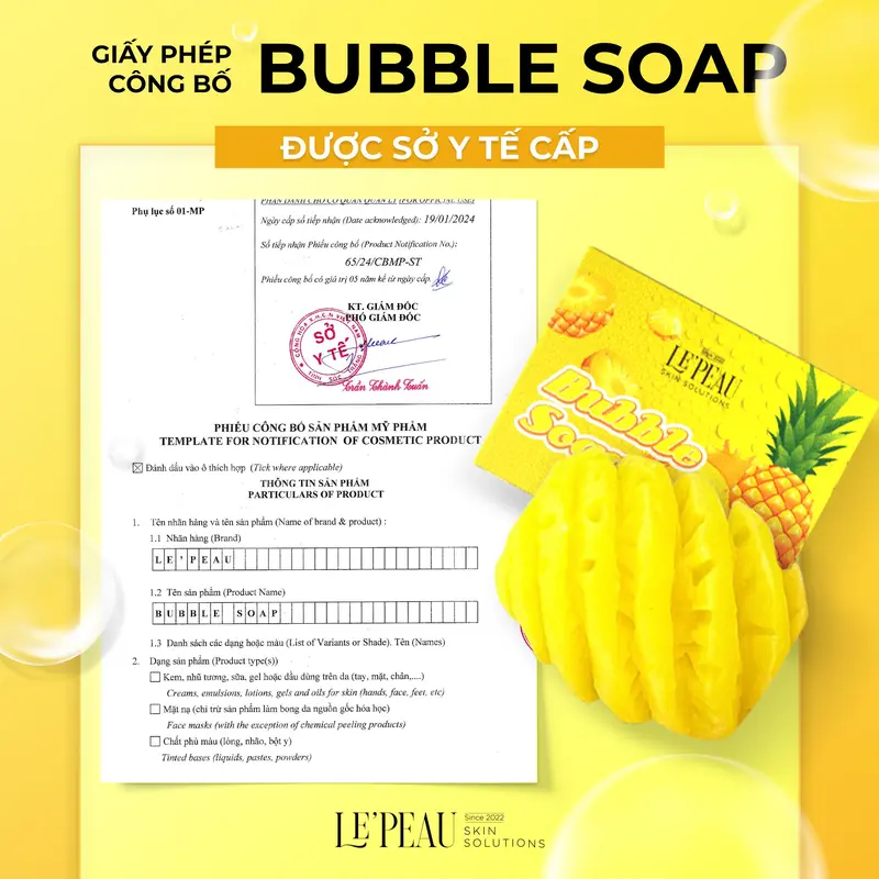 [ COMBO 1 TẶNG 1 ] - SOAP BUBBLE Bưởi và Khóm, hỗ trợ bật tông da mặt và BODY. Cải thiện thâm da, hỗ trợ nhả nắng - Dùng được cho Nam và Nữ  - 85g 3