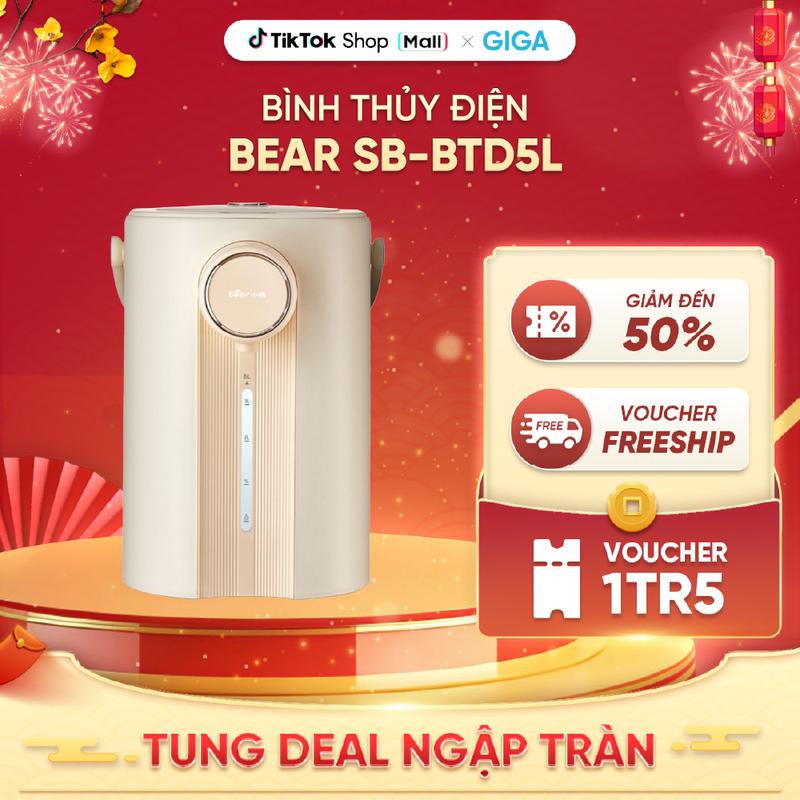 Bình Thủy Điện Bear SB-BTD5L - Dung tích 5L Bình Đun Nước Đun Siêu Tốc Ấm Siêu Tốc
