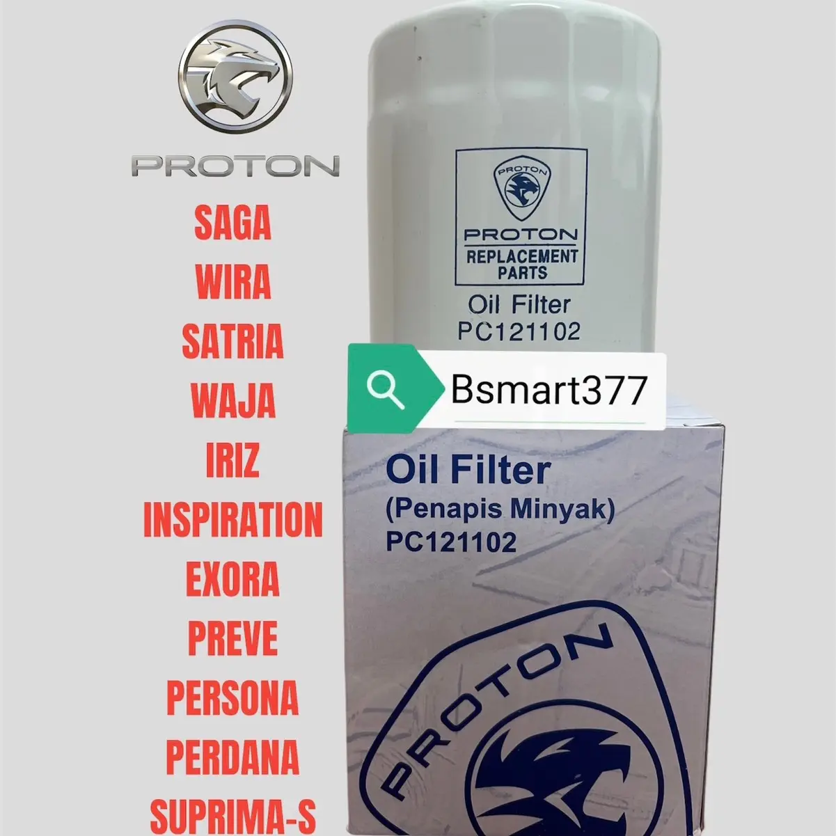 Pc121102 proton oil filter all proton car saga /wira/gen2 /satria /iswara /preve /suprima-s /perdana /persona /exora Automotive Engine