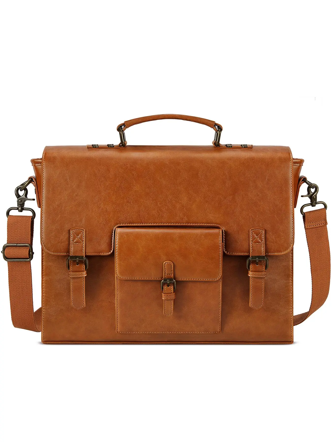 Men's Vintage Solid Color Handbag, Fashionable Large Capacity Shoulder Bag for Work & Daily Used, Casual Trendy Versatile High-quality Daily Commuting Bag