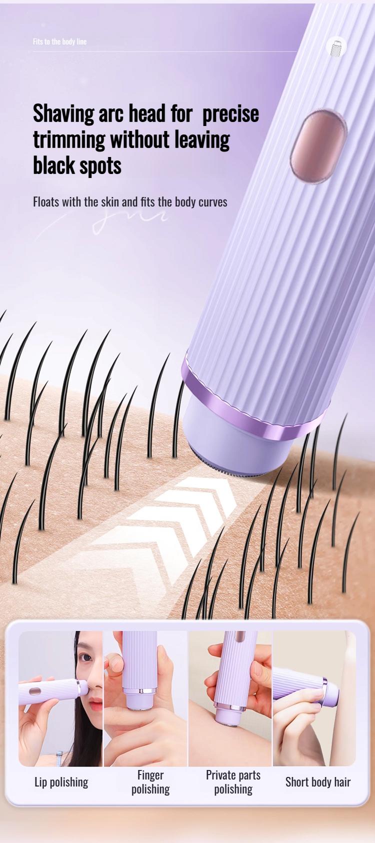 Product Introduction of Women's special dualhead fullbody hair removal pubic hair trimmer underarm shaver 5