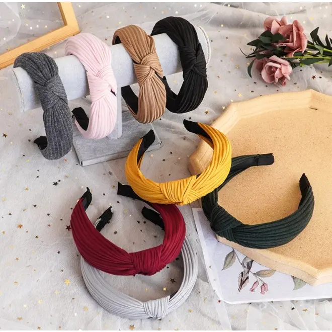 BISA COD F5176 Bando Korea / Bando Bandana Polos Wanita / Headband / Bando Simpul Wanita Hadiah Plastik 1