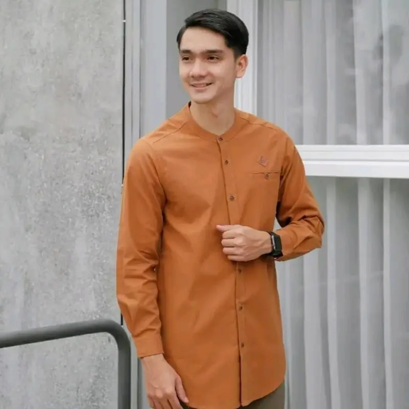 KEMEJA KOKO KURTA LENGAN PANJANG POLOS 1