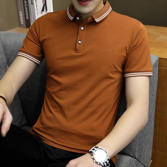 Product Introduction of Men's Polo Shirts Short Sleeved Plain T shirt Korean Lapel Sports Plus Size Shirt Summer Half Sleeved S52741 10