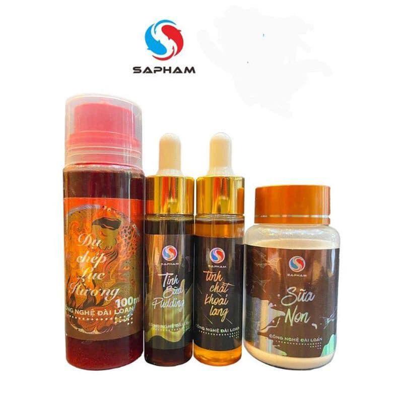 Combo Mồi Câu Cá Bộ Chép 4 Chai Sa Phạm Lục Hương ,sưɑ~ Non ,Mật Khoai ,Pudding ,Pha Chế,Trộn Câu Cá Đi Câu Bắt Cá