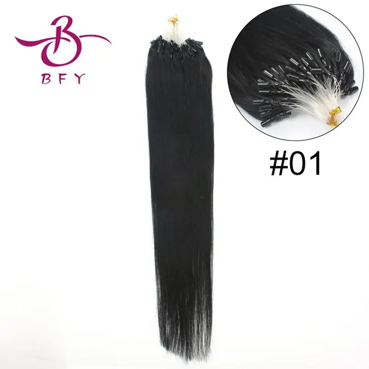 16"-22" 0.5g/s 100Strands Straight Micro Bead Hair Extensions Human Hair Non-Remy Micro Loop Ring Natrual Blonde Hair
