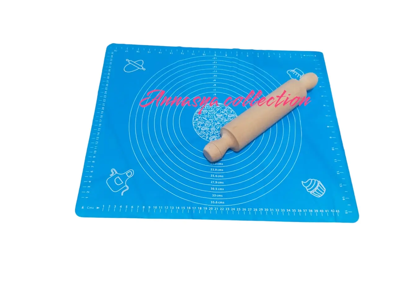 alas adonan dan rollpin kayu / alas baking adonan Kitchenware Kue Roti