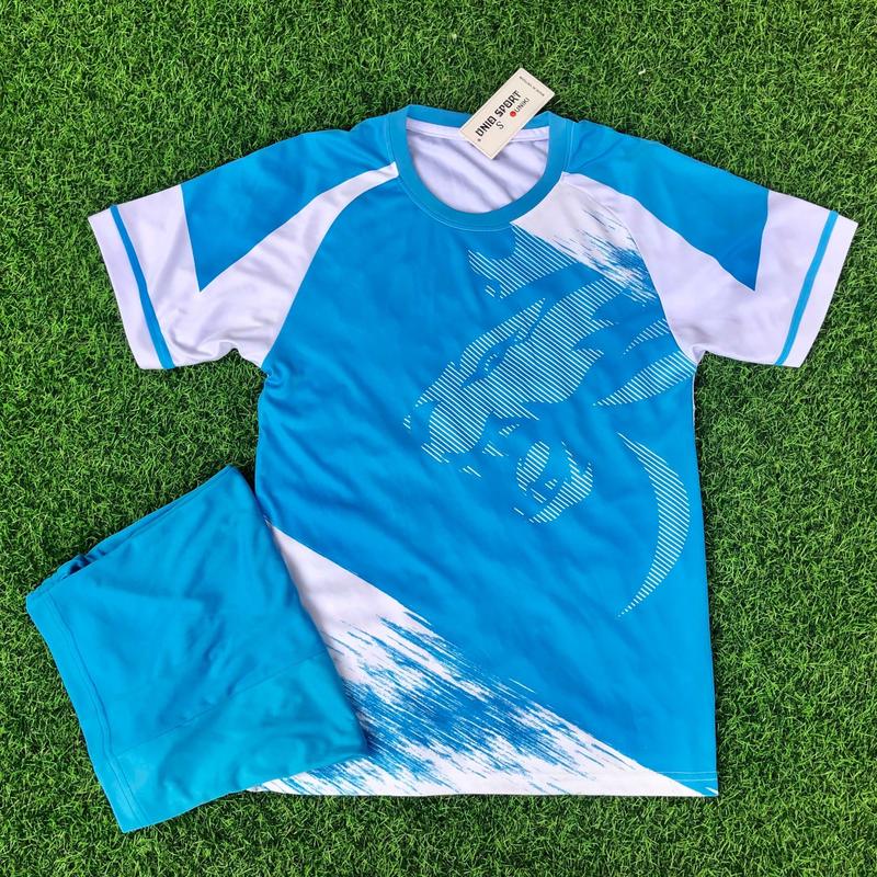 [KLOG-BX01] in tên số áo theo yêu cầu - Bộ quần áo bóng đá thể thao màu xanh họa tiết báo xanh- in tên- Vải thun lạnh, thoáng mát thấm hút mồ hôi, top, unisex, sport