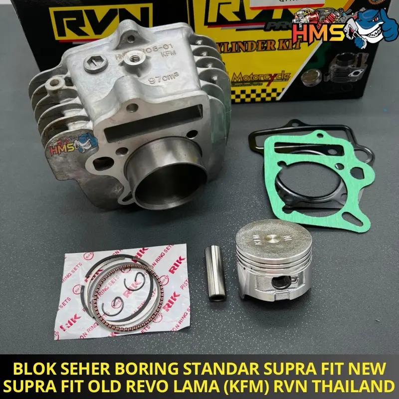 BLOK BLOCK SEHER KOMPLIT SUPRA FIT NEW REVO LAMA LEGENDA SUPRA FIT LAMA KFM ORIGINAL RVN + PISTON KIT SEPAKET BONUS FREE PAKING 3