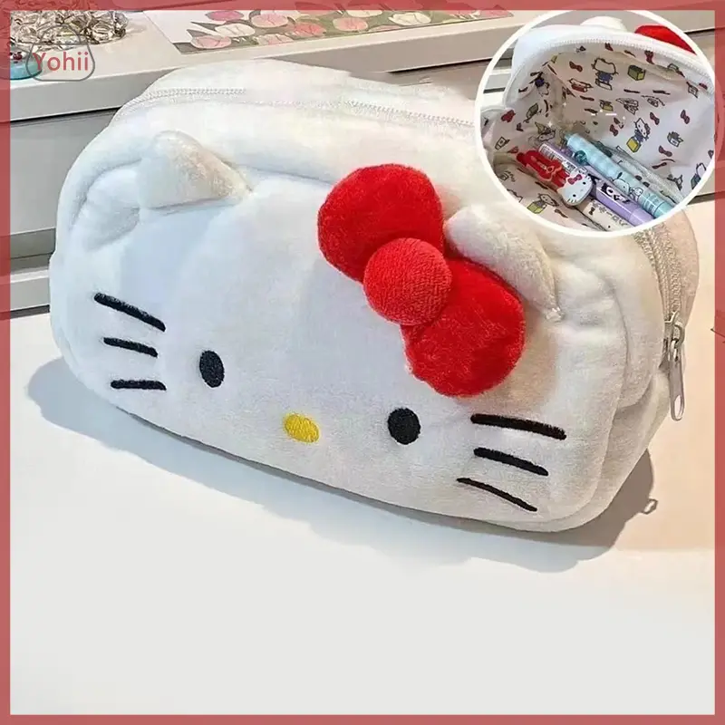 Hộp Đựng Bút Chì Nhồi Bông Hello Kitty Mèo, Thiết Kế Dễ Thương Sanrio, Cinnamoroll, Túi Đựng Mỹ Phẩm Trang Điểm, Dành Cho Bé Gái, Hộp Sắp Xếp, Văn Phòng Phẩm, Túi Đựng Đồ Du Lịch 0