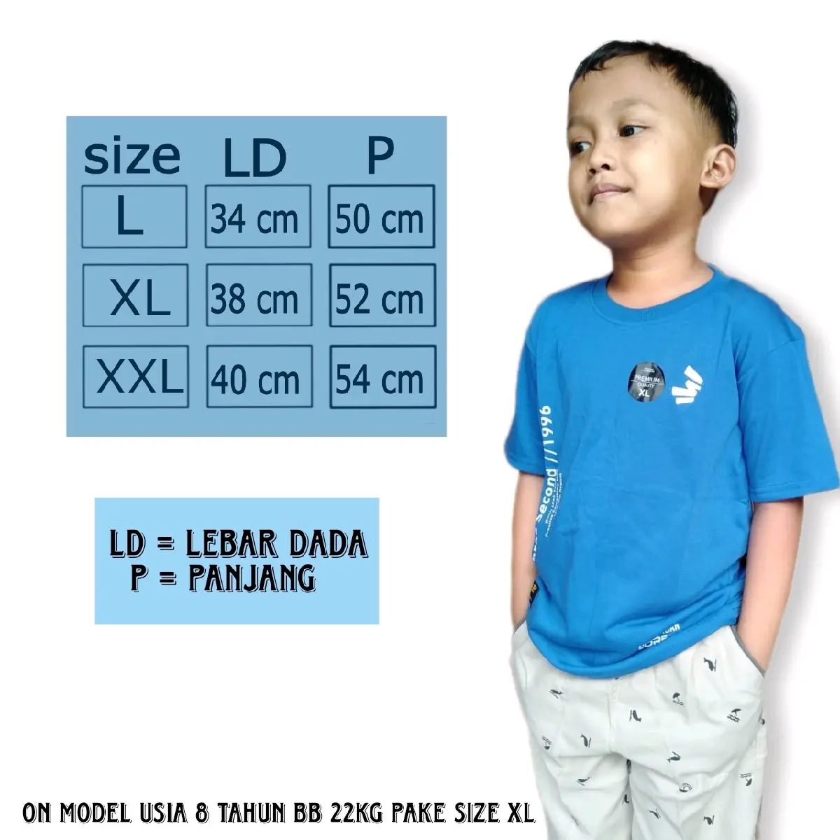 Kaos branded anak 56789 tahun Katun L XL XXL