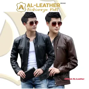 AL-LEATHER Jaket Kulit Sintetis Super Pria Vector M L XL XXL Lembut Nyaman Bahan Sintetis Top Grade SCX07-alleather Furing Dormeuil England Windproof 100% Waterproof 95%