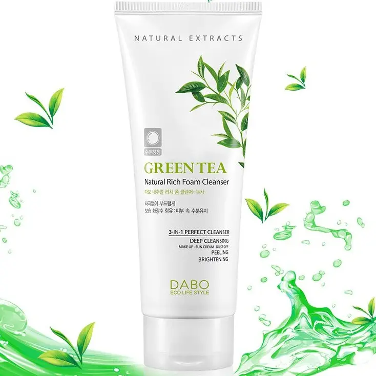 Sữa rửa mặt trà xanh dành cho da mụn thâm, dầu nhờn Dabo 3in1 Nature Foam Cleanser Hàn quốc 180ml- MỸ PHẨM CHÍNH HÃNG