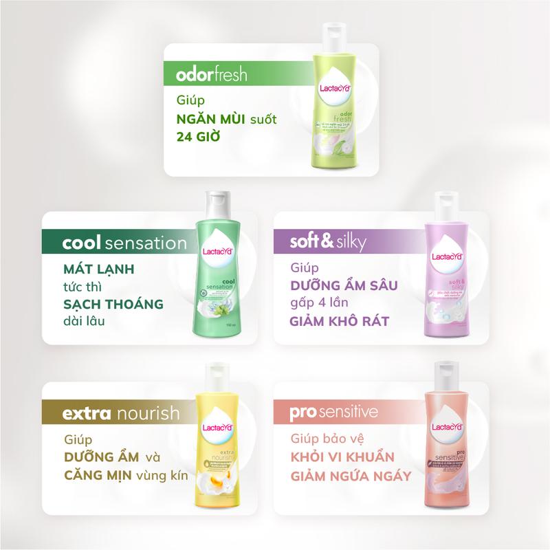 Dung Dịch Vệ Sinh Phụ nữ Lactacyd Soft & Silky Dưỡng Ẩm 250ml Women Cấp Ẩm 5