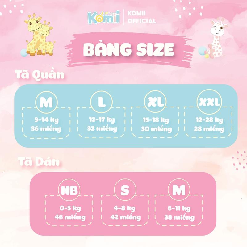 [MUA 1 TẶNG 1 ] Tã/Bỉm Komii Fullsize Hàn Quốc - TẶNG 1 nước rửa bình OHME 3