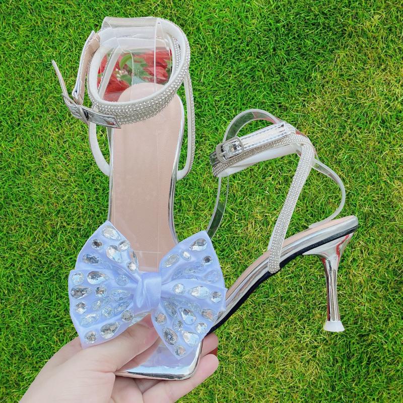  GUỐC NỮ CỤC XINH 7 PHÂN NƠ ĐÁ BẠC GiàY DéP Shoes Sandal 