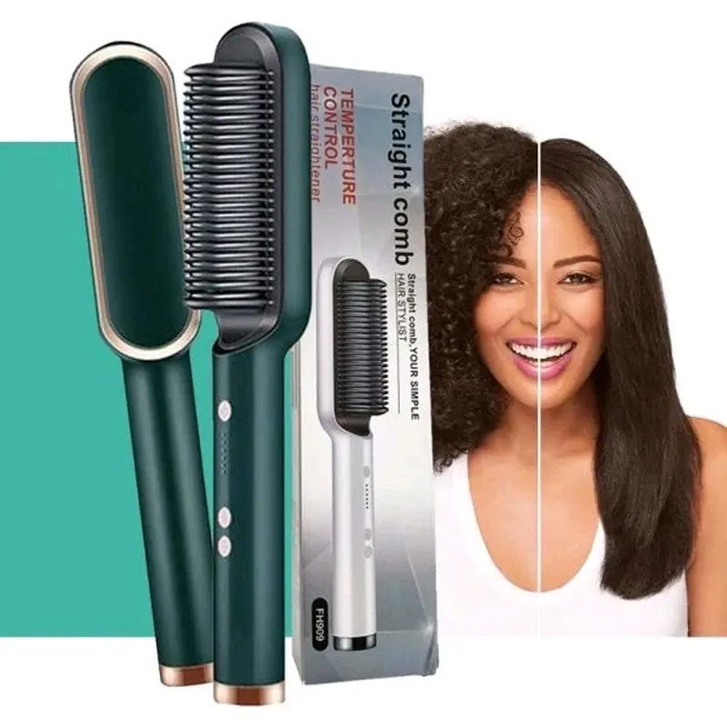 Catok Sisir Pelurus Rambut 2 in1 Hair Straightener Curler Catokan Listrik Praktis Pengering Rambut 2