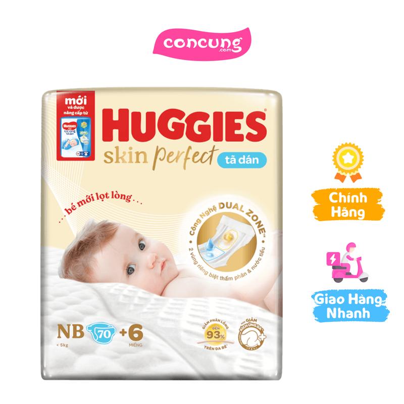  Tã dán lọt lòng Huggies Skin Perfect  Newborn dưới 5kg 70 miếng  