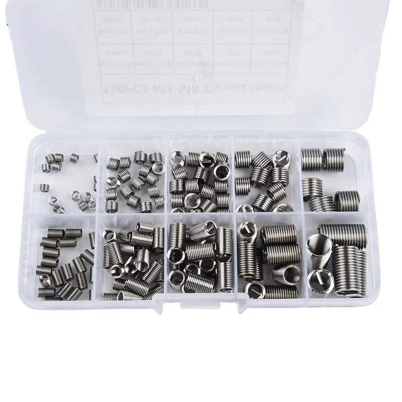 Chèn ren, 150 chiếc, thép không gỉ, xoắn ốc, có sẵn trong các kích cỡ M3, M5, M6, M8, bộ dụng cụ phục hồi ren, thích hợp cho nhôm và magiê, chống mài mòn 5