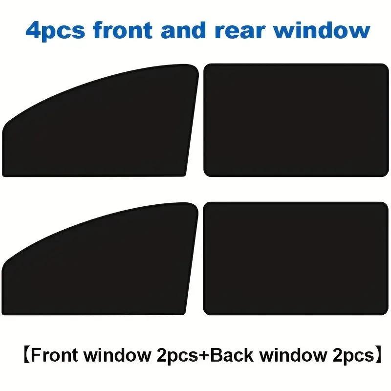 Car Window Sunshade Set, Magnetic Car Window Curtain with 10 Magnet, Rubber Heat Insulation Sunshade, Opaque Sunscreen Curtain 3