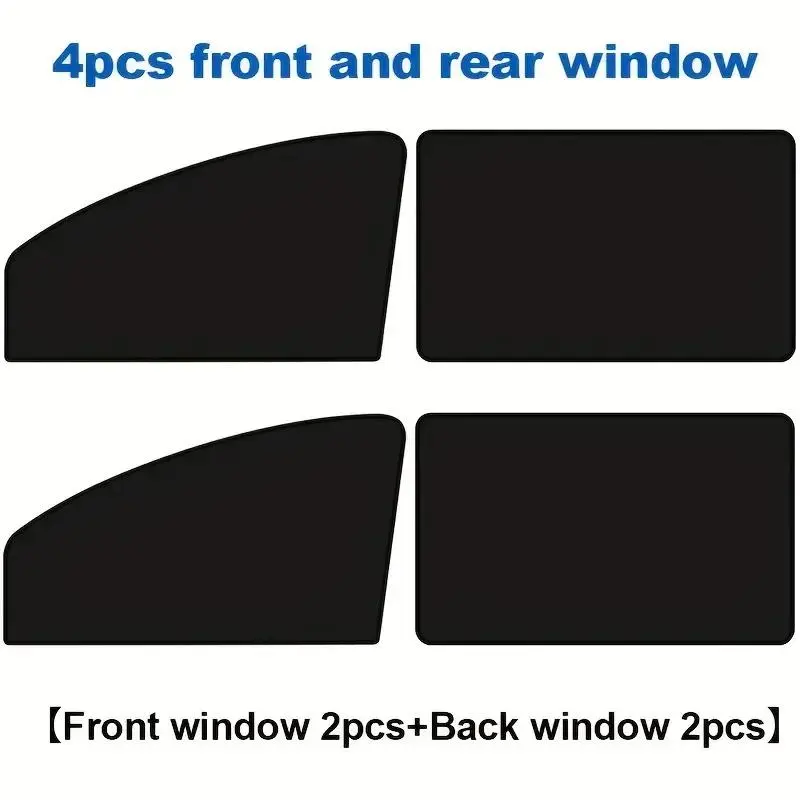 Car Window Sunshade Set, Magnetic Car Window Curtain with 10 Magnet, Rubber Heat Insulation Sunshade, Opaque Sunscreen Curtain 3