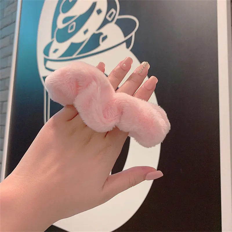 Scrunchies Ruột Lợn Nhồi Bông Thích Hợp Cho Mùa Thu Và Mùa Đông, Dây Buộc Tóc Lông Dễ Phối Đồ Mới Của Người Nổi Tiếng Trên Internet, Dây Cao Su, Dành Cho Nữ, Có Nắp Da, Phụ Kiện Đội Đầu 3