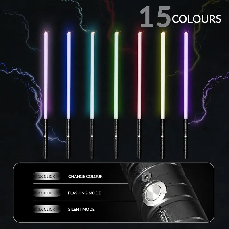 Rechargeable Light Saber, 1 Box RGB Color Changing Light Saber with Sound, Cosplay Toy Light Saber for Holiday & Party 5
