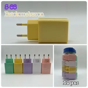 (OP) BATOK MACARON S66 ADAPTOR KEPALA CHARGER 3.1A WARNA WARNI