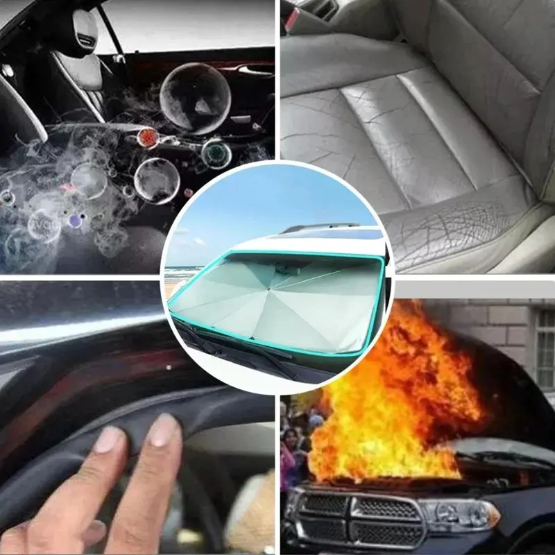 Portable UV Protection Car Parasol, 1 Count Foldable Car Windshield Sunshade, Durable Car Windscreen Sun Shade for Car Windshield 5