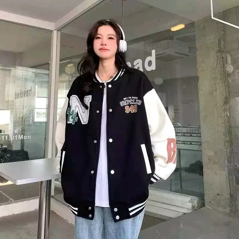 JAKET BASEBALL WANITA OVERSIZE - N CACTUS VARSITY JACKET
