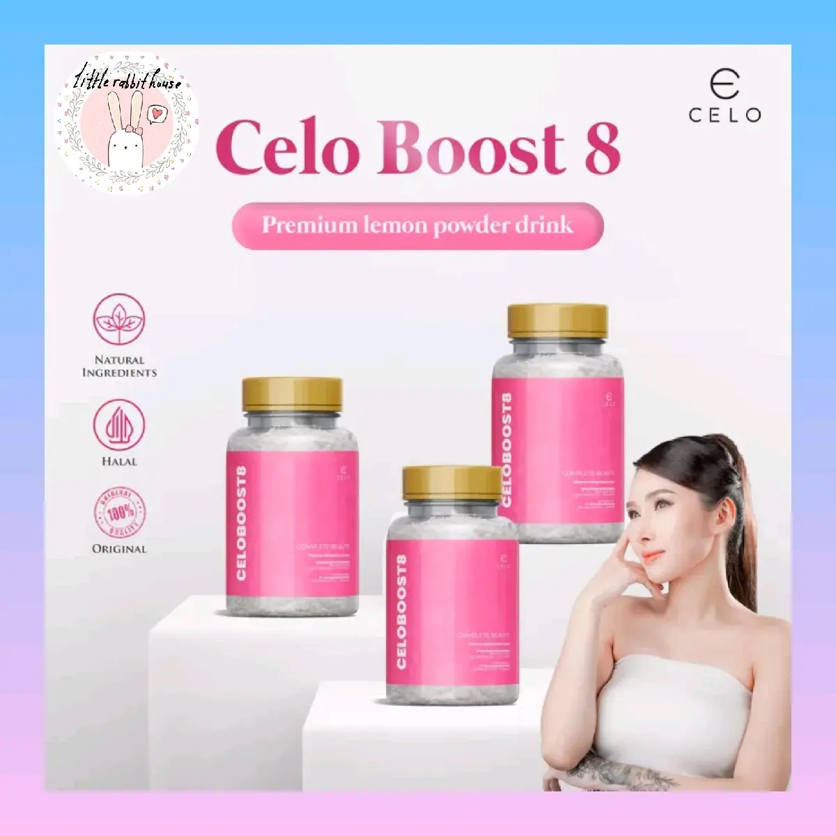 READY STOCK BUNDLE 3 PCS CELO BOOST8 LEMON POWDER DRINK - CELO.BEAUTE CELOBEAUTEOFFICIAL CELOBEAUTEBYCECE