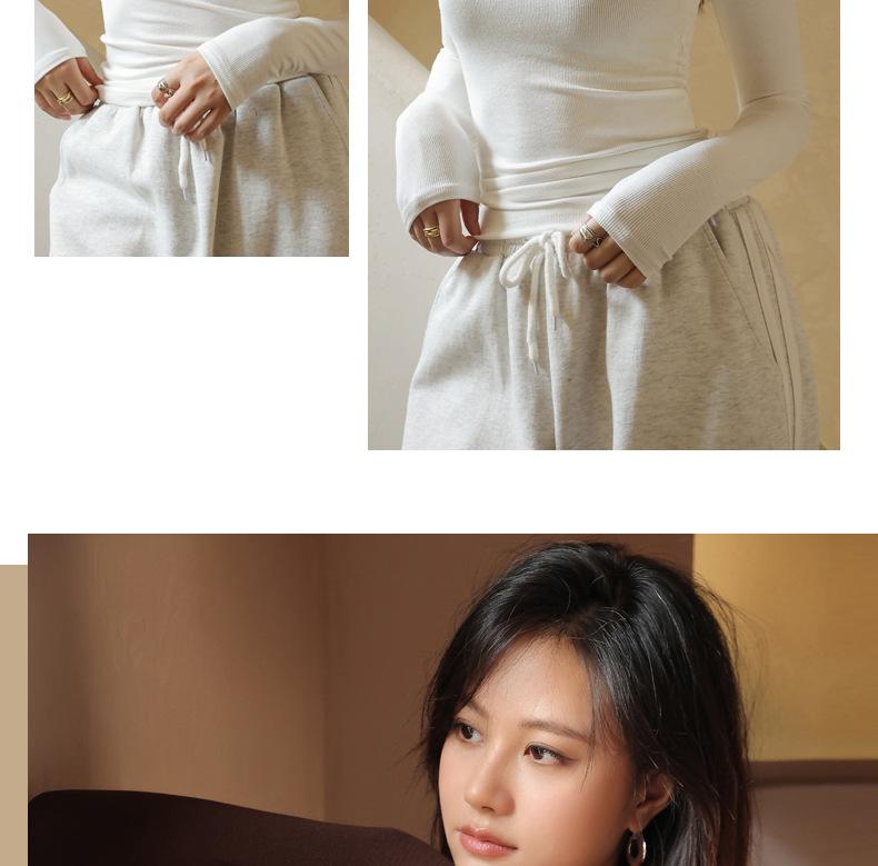 Product Introduction of 2025 Spring, Summer, Autumn Bottoming Shirt Black Low-Neck Women's Spring and Autumn Tops Long Sleeve Inner Wear Korean Style Slim Fit 19
