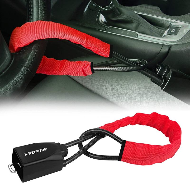 Product Introduction of Motor Steering Wheel Lock Steel Cable Rope Lock Bold Car Anti-Theft Safety Belt Card Shackle Universal Car Lock 13