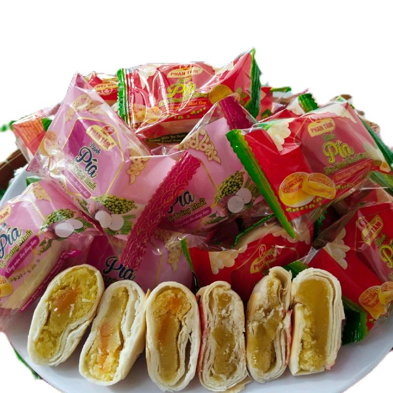 1kg Bánh pía mini nhân đậu xanh sầu riêng hoặc nhân kim sa trứng muối Thức Ăn Phan Tâm