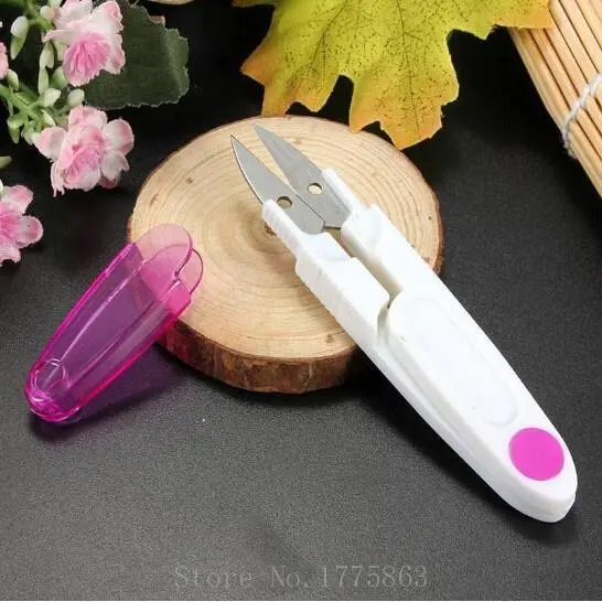 1Pc Cross Stitch Scissors Novelty Plastic Handle Sewing Snip Thread Cutter Random Color Tailor Scissors DIY Craft Tool