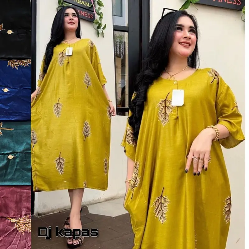 Paket 3pcs Daster jumbo gradasi-Daster Busui- Daster viral kekinian Motif Terbaru Rayon Hijau Kancing Nyaman 3