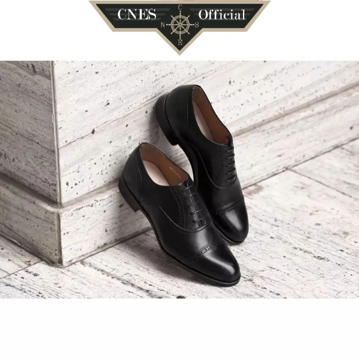 Giày da nam Oxford thời trang công sở chất liệu da bê nhập khẩu mũi nhọn đế phẳng cao cấp thương hiệu CNES (HH 44 BNN)