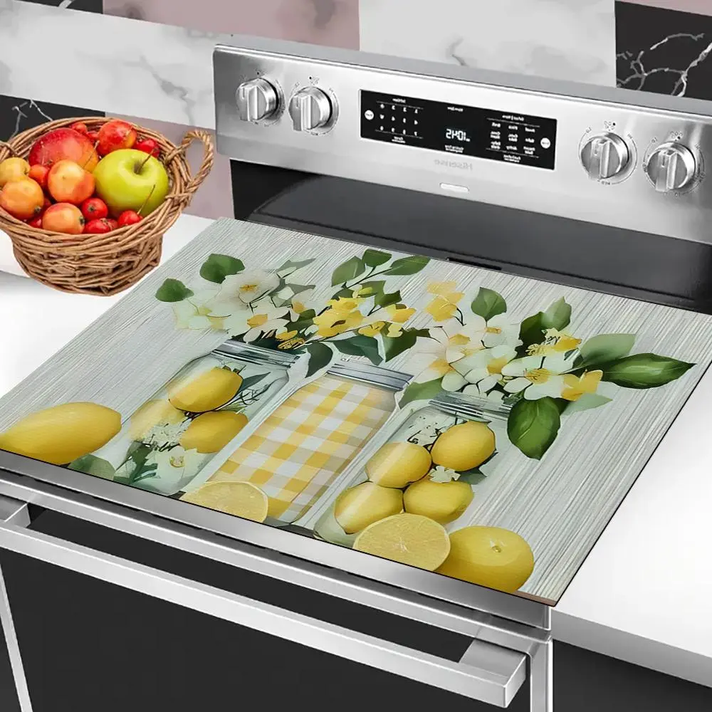 Lemon Pattern Kitchen Countertop Mat, Heat Resistant Waterproof Non Slip Kitchen Countertop Pad, Dish Drying Mat, Kitchen Decor Supplies